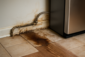 Refrigerator Water Line Leak Removal